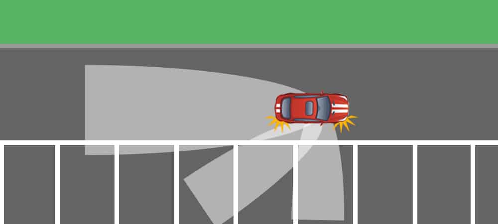 Achteruit in een vak parkeren