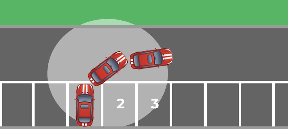 Achteruit in een vak parkeren
